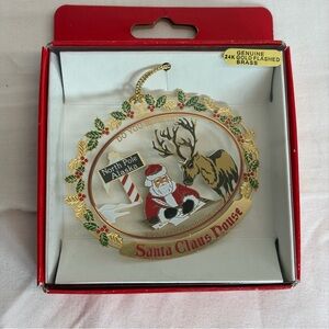 Santa Claus House Alaska Gold Brass Ornament Do You Believe